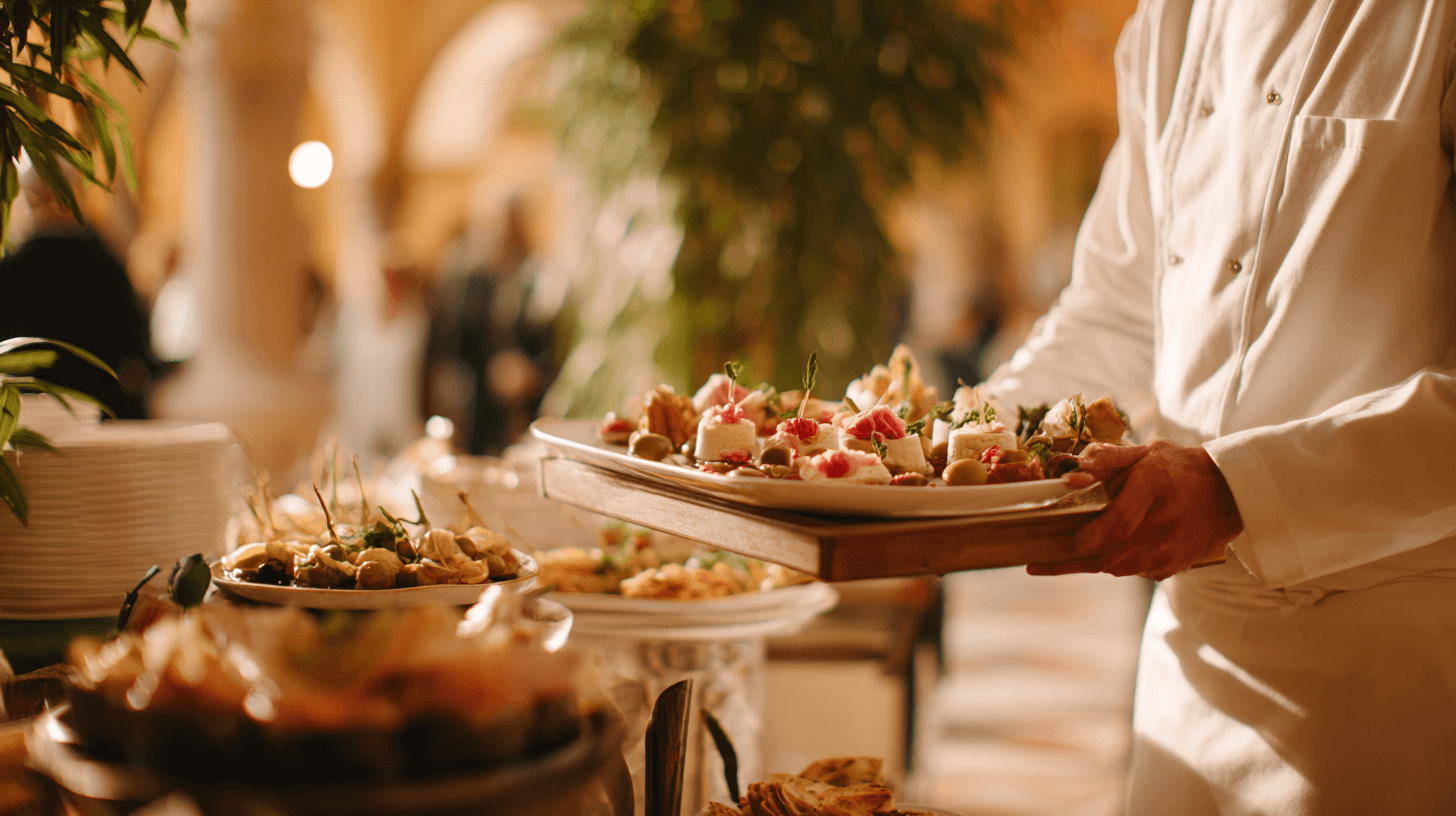 Ruhiger Moment: gedeckter Tisch und stimmungsvolle Vorbereitung vor dem Event